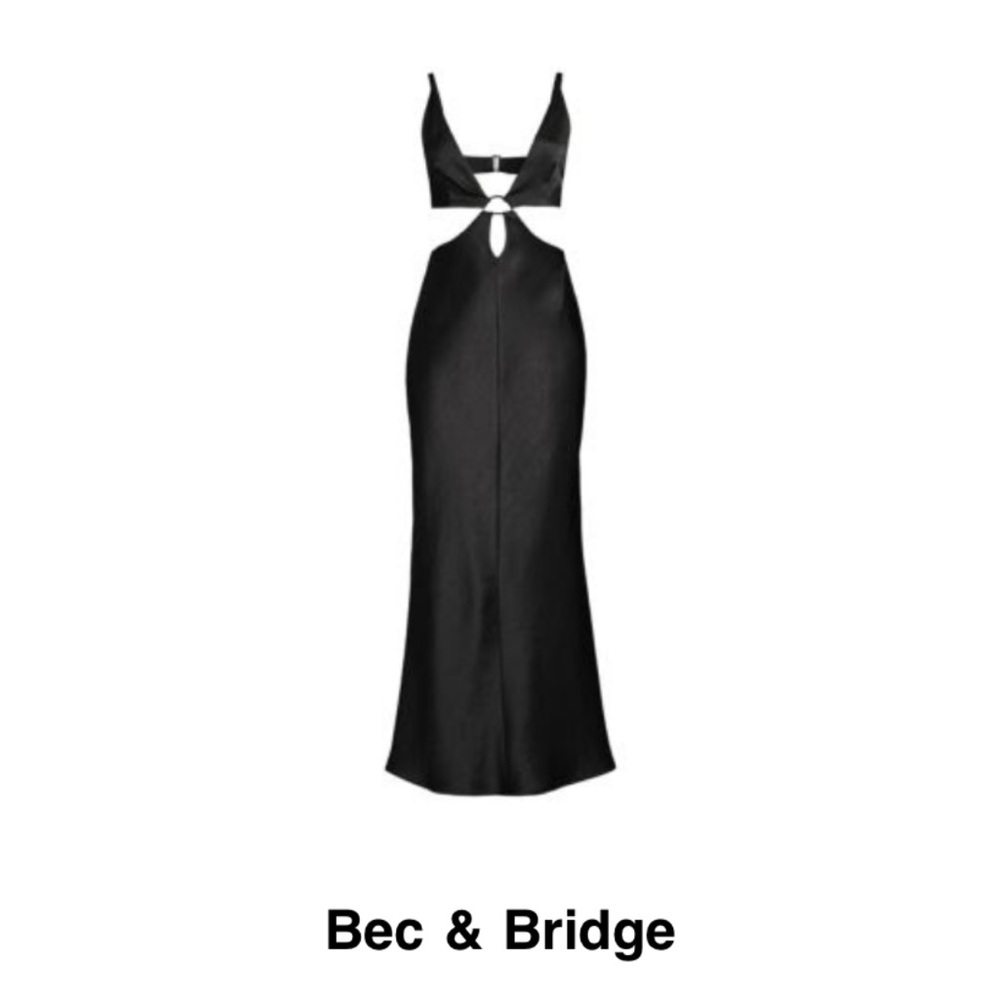 Bec & Bridge Felix Black Satin Gown - Picture 1 of 4
